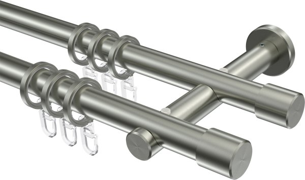Gardinenstange Edelstahl 20 mm Ø 2-läufig TREND - Santo