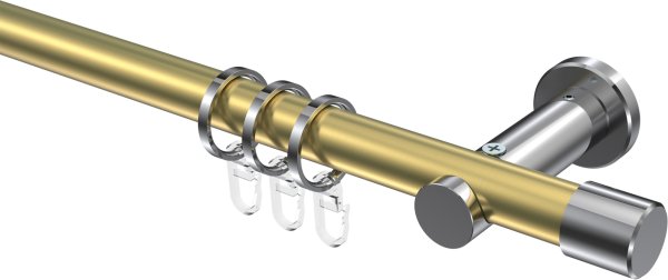 Gardinenstange Metall 20 mm Ø PLATON - Santo Messing-Optik / Chrom 100 cm