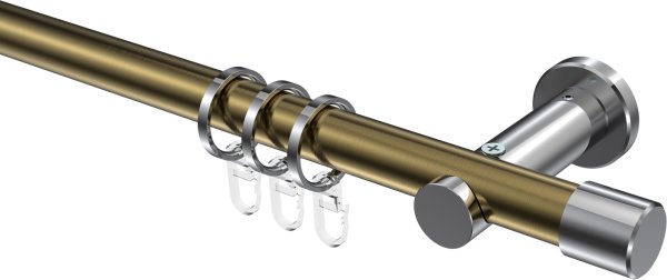 Gardinenstange Metall 20 mm Ø PLATON - Santo Messing Antik / Chrom 100 cm