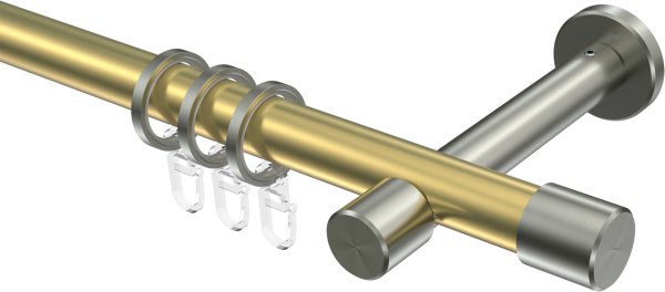 Gardinenstange Messing-Optik / Edelstahl-Optik 20 mm Ø PRESTIGE - Santo