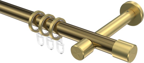Gardinenstange Metall 20 mm Ø PRESTIGE - Santo Messing Antik / Messing-Optik 100 cm
