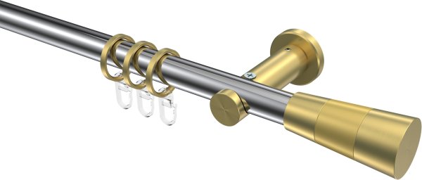 Gardinenstange Metall 20 mm Ø PLATON - Tanara Chrom / Messing-Optik 100 cm