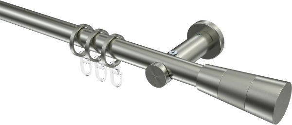 Gardinenstange Edelstahl-Optik 20 mm Ø PLATON - Tanara