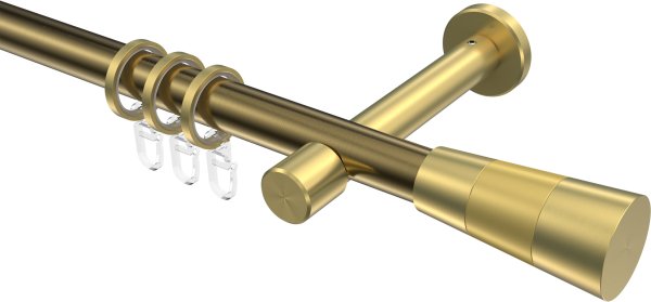 Gardinenstange Metall 20 mm Ø PRESTIGE - Tanara Messing Antik / Messing-Optik 100 cm