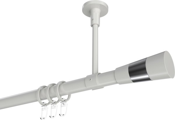 Gardinenstange Metall 20 mm Ø SONETTE - Tanara Weiß 100 cm