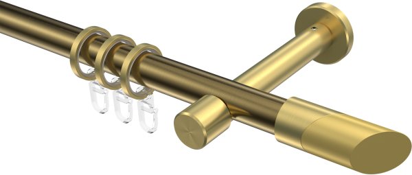 Gardinenstange Metall 20 mm Ø PRESTIGE - Verano Messing Antik / Messing-Optik 100 cm