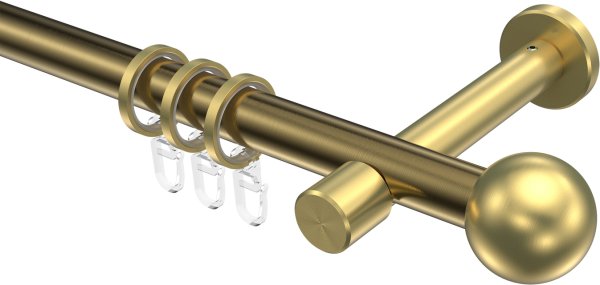 Gardinenstange Metall 20 mm Ø PRESTIGE - Luino Messing Antik / Messing-Optik 100 cm