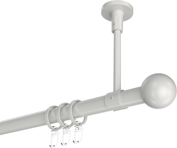 Gardinenstange Metall 20 mm Ø SONETTE - Luino Weiß 100 cm