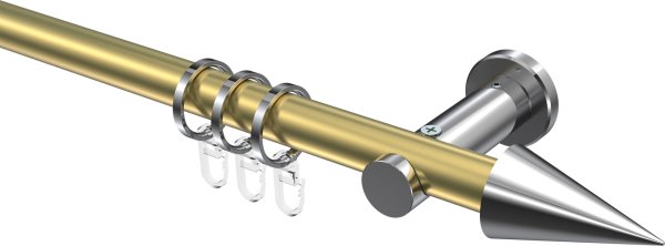 Gardinenstange Metall 20 mm Ø PLATON - Savio Messing-Optik / Chrom 100 cm