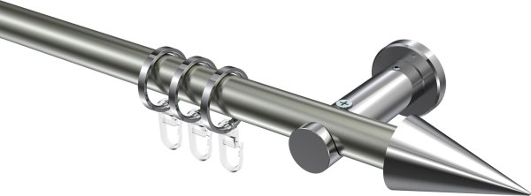 Gardinenstange Metall 20 mm Ø PLATON - Savio Edelstahl-Optik / Chrom 100 cm