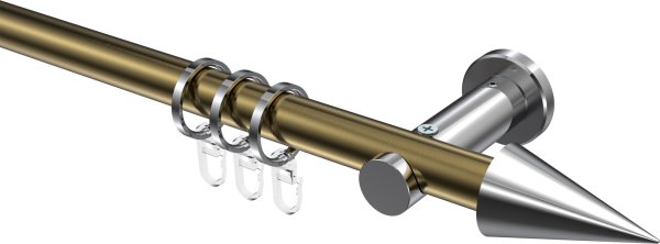 Gardinenstange Metall 20 mm Ø PLATON - Savio Messing Antik / Chrom 100 cm