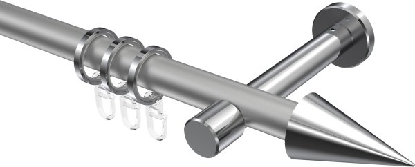 Gardinenstange Metall 20 mm Ø PRESTIGE - Savio Silbergrau / Chrom 100 cm