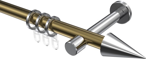 Gardinenstange Metall 20 mm Ø PRESTIGE - Savio Messing Antik / Chrom 100 cm