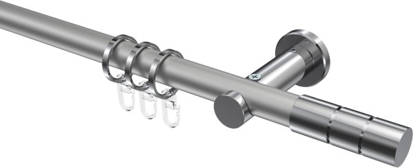 Gardinenstange Metall 20 mm Ø PLATON - Elanto Silbergrau / Chrom 100 cm