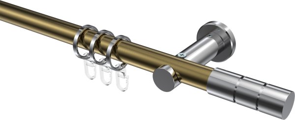 Gardinenstange Metall 20 mm Ø PLATON - Elanto Messing Antik / Chrom 100 cm