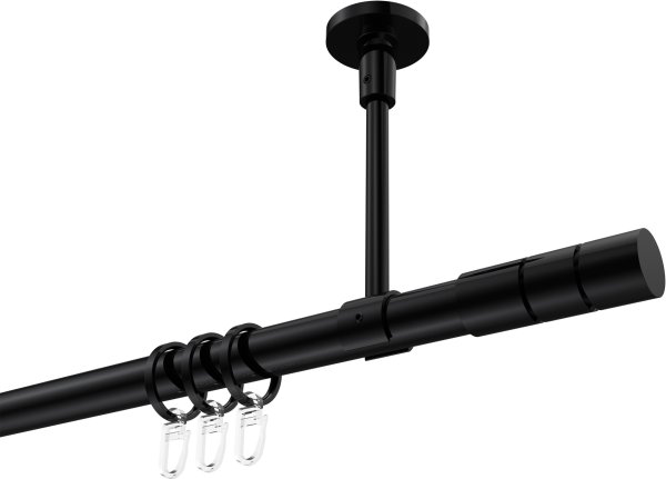 Gardinenstange Metall 20 mm Ø SONETTE - Elanto Schwarz 100 cm