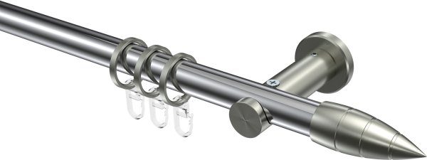 Gardinenstange Metall 20 mm Ø PLATON - Samanto Chrom / Edelstahl-Optik 100 cm