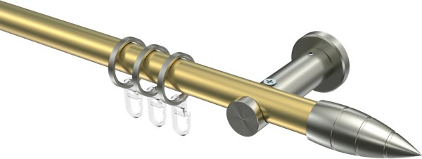 Gardinenstange Messing-Optik / Edelstahl-Optik 20 mm Ø PLATON - Samanto 100 cm