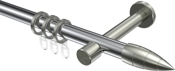 Gardinenstange Metall 20 mm Ø PRESTIGE - Samanto Chrom / Edelstahl-Optik 100 cm