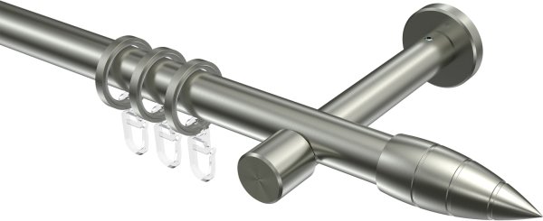 Gardinenstange Edelstahl-Optik 20 mm Ø PRESTIGE - Samanto