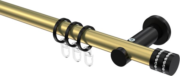 Gardinenstange Metall 20 mm Ø PLATON - Estana Messing-Optik / Schwarz 100 cm