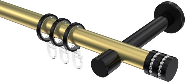 Gardinenstange Metall 20 mm Ø PRESTIGE - Estana Messing-Optik / Schwarz 100 cm
