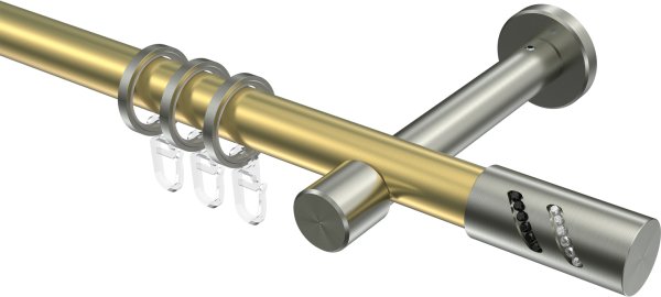Gardinenstange Messing-Optik / Edelstahl-Optik 20 mm Ø PRESTIGE - Zoena 100 cm