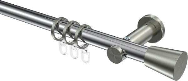 Gardinenstange Metall 20 mm Ø PLATON - Sitra Chrom / Edelstahl-Optik 100 cm