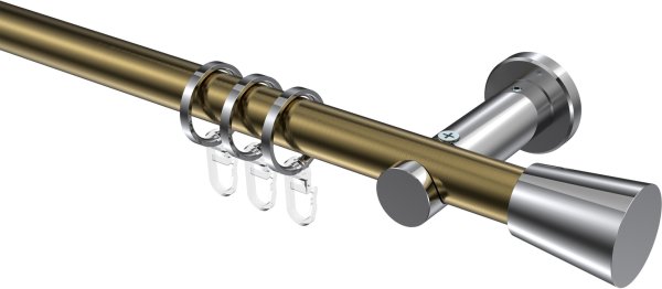 Gardinenstange Metall 20 mm Ø PLATON - Sitra Messing Antik / Chrom 100 cm