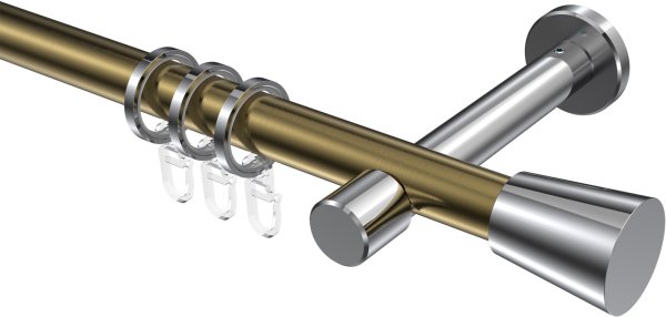 Gardinenstange Metall 20 mm Ø PRESTIGE - Sitra Messing Antik / Chrom 100 cm