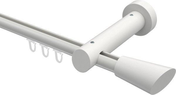 Innenlauf Gardinenstange Aluminium / Holz 20 mm Ø TALENT - Bero Weiß lackiert