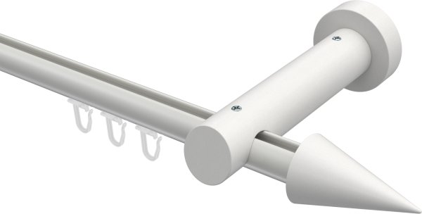 Innenlauf Gardinenstange Aluminium / Holz 20 mm Ø TALENT - Siveo Weiß lackiert