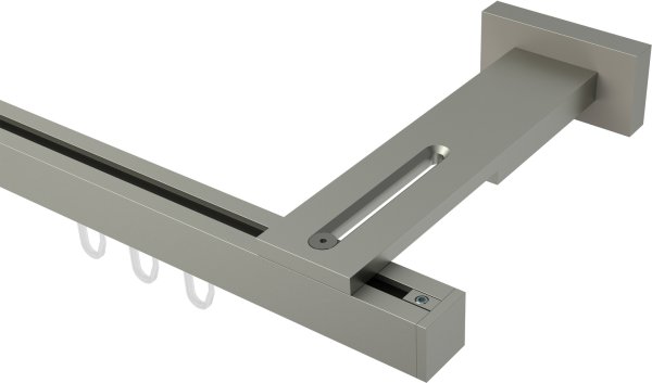 Innenlauf Gardinenstange Aluminium / Metall eckig 20x20 mm QUADLINE (Multi) - Sono Satin-Silber 100 cm