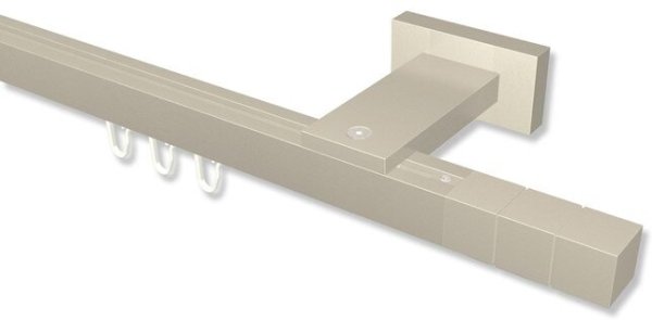 Innenlauf Gardinenstange Aluminium / Metall eckig 20x20 mm QUADLINE - Cubes Satin-Silber 100 cm