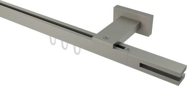 Innenlauf Gardinenstange Aluminium / Metall eckig 20x20 mm QUADLINE - Diapo Satin-Silber 100 cm