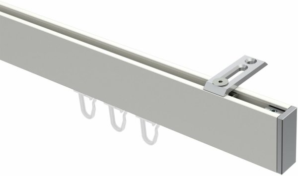 Innenlauf Gardinenstange Deckenmontage Aluminium / Metall eckig 14x35 mm SMARTLINE (Universal) - Paxo Weiß / Chrom 100 cm