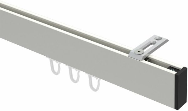Innenlauf Gardinenstange Deckenmontage Aluminium / Metall eckig 14x35 mm SMARTLINE (Universal) - Paxo Weiß / Schwarz 100 cm