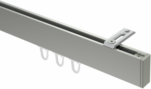 Innenlauf Gardinenstange Deckenmontage Edelstahl-Optik eckig 14x35 mm SMARTLINE (Universal) - Paxo 480 cm (2 x 240 cm)