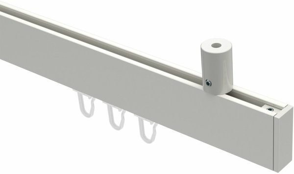 Innenlauf Gardinenstange Deckenmontage Aluminium / Metall eckig 14x35 mm SONIUS - Paxo Weiß 160 cm