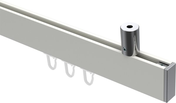 Innenlauf Gardinenstange Deckenmontage Aluminium / Metall eckig 14x35 mm SONIUS - Paxo Weiß / Chrom 100 cm