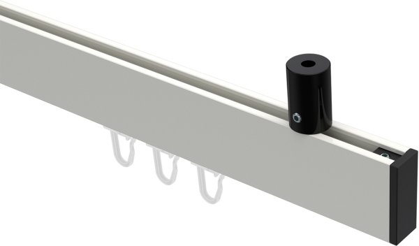 Innenlauf Gardinenstange Deckenmontage Aluminium / Metall eckig 14x35 mm SONIUS - Paxo Weiß / Schwarz 100 cm
