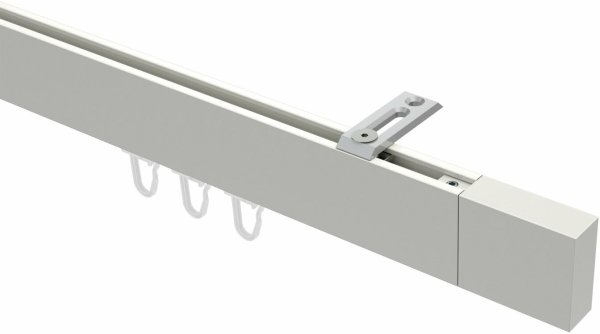 Innenlauf Gardinenstange Deckenmontage Aluminium / Metall eckig 14x35 mm SMARTLINE (Universal) - Lox Weiß 440 cm (2 x 220 cm)