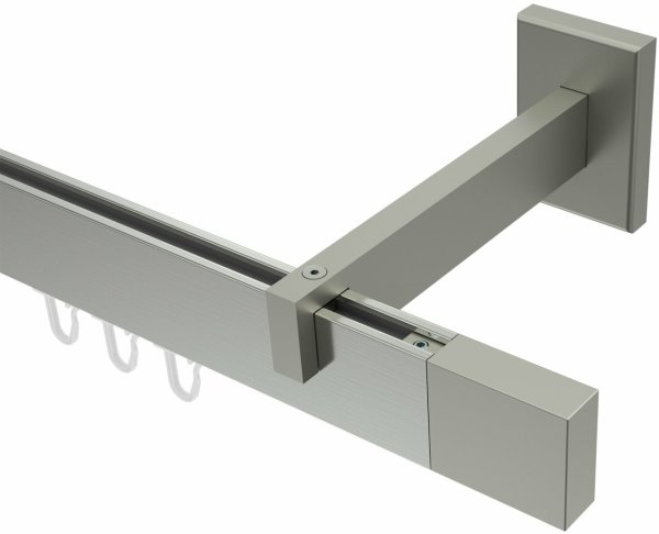Innenlauf Gardinenstange Edelstahl-Optik eckig 14x35 mm SMARTLINE - Lox (WA lang) 160 cm