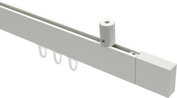 Innenlauf Gardinenstange Deckenmontage Aluminium / Metall eckig 14x35 mm SONIUS - Lox Weiß 100 cm