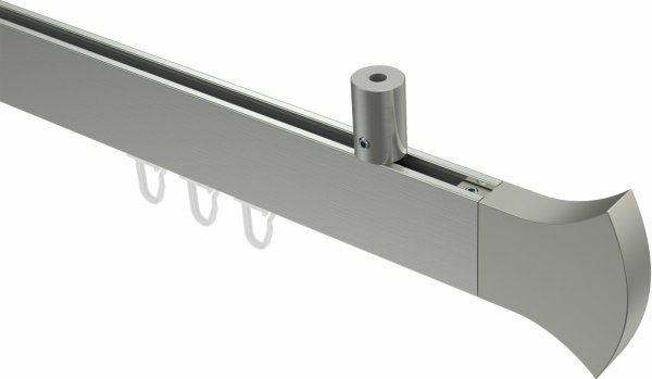 Innenlauf Gardinenstange Deckenmontage Edelstahl-Optik eckig 14x35 mm SONIUS - Conex 100 cm
