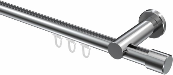 Innenlauf Gardinenstange Aluminium / Metall 20 mm Ø PLATON - Santo Chrom 160 cm