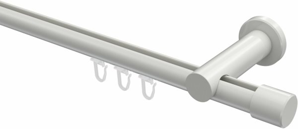 Innenlauf Gardinenstange Aluminium / Metall 20 mm Ø PLATON - Santo Weiß 280 cm (2 x 140 cm)