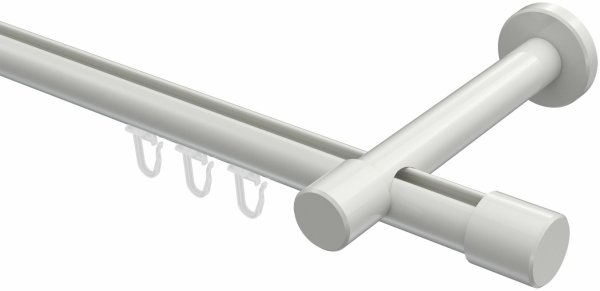 Innenlauf Gardinenstange Aluminium / Metall 20 mm Ø PRESTIGE - Santo Weiß 240 cm