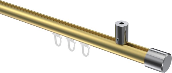 Innenlauf Gardinenstange Aluminium / Metall 20 mm Ø SONIUS - Santo Messing-Optik / Chrom 100 cm