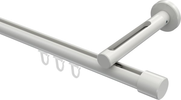 Innenlauf Gardinenstange Aluminium / Metall 20 mm Ø SITENO - Santo Weiß 100 cm